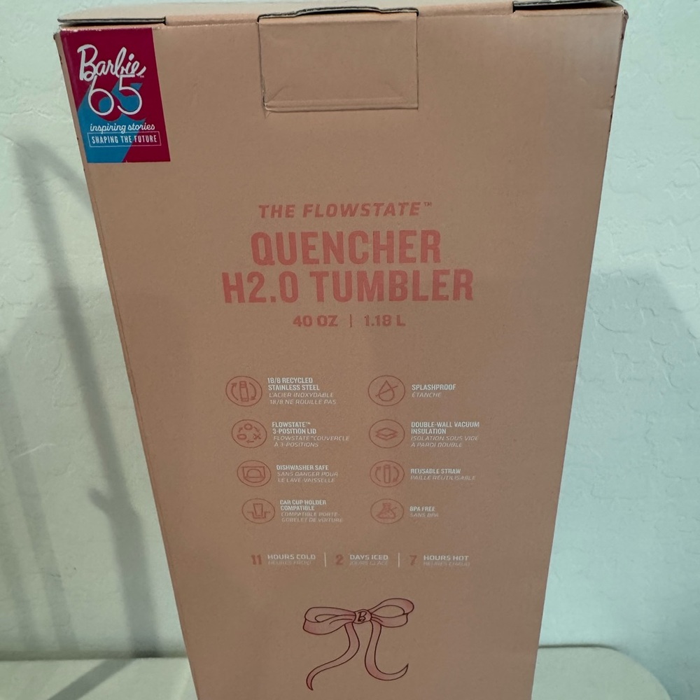 NIB-Stanley X Barbie Just Peachy Floral Tumbler - Pink and Gold - Picture 2 of 2